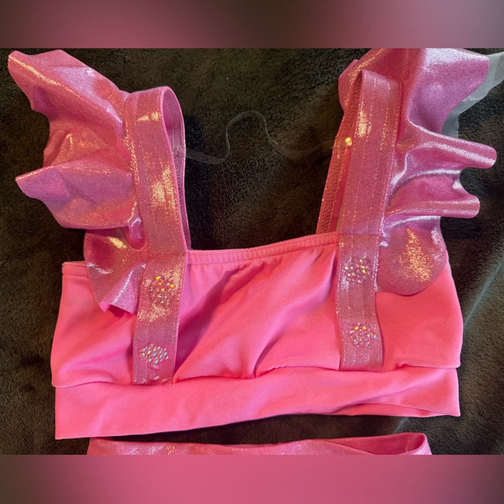 Pink Ruffle Two-Piece Swimsuit Set - Picture 3 of 4